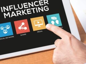 influencer marketing in a tablet