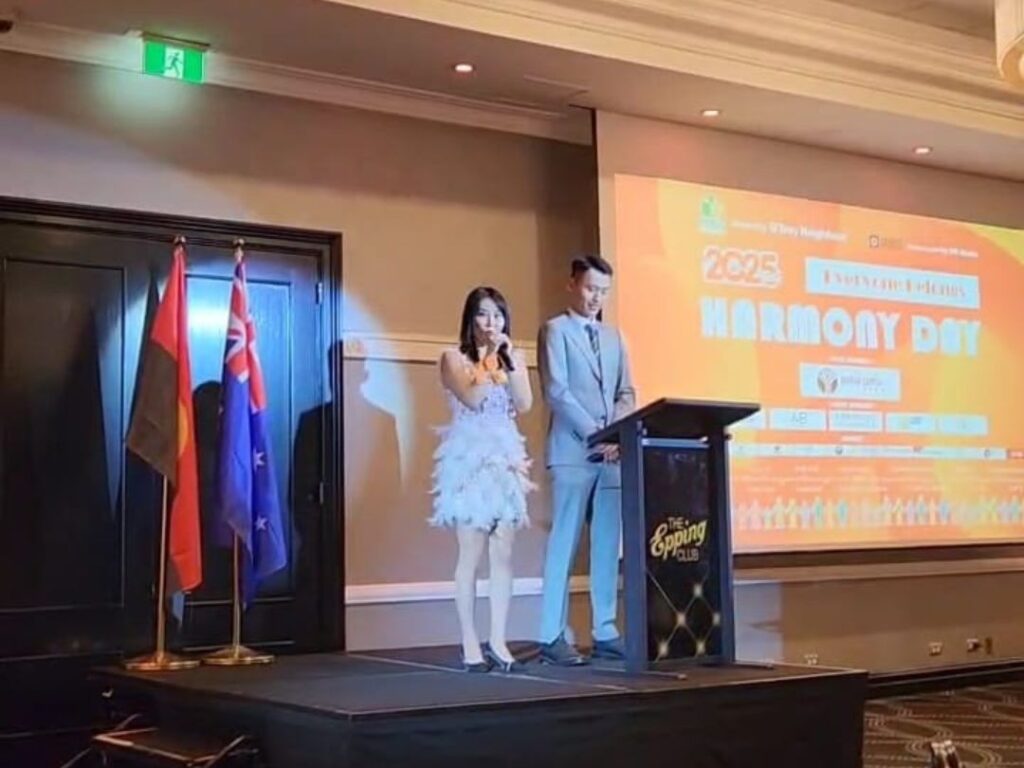 A man and woman in stage