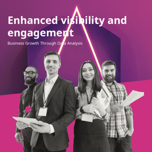 Visual representation of business growth driven by analytics, highlighting increased visibility and engagement strategies.
