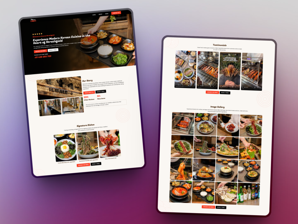 two tabtlets with ilmaree menu