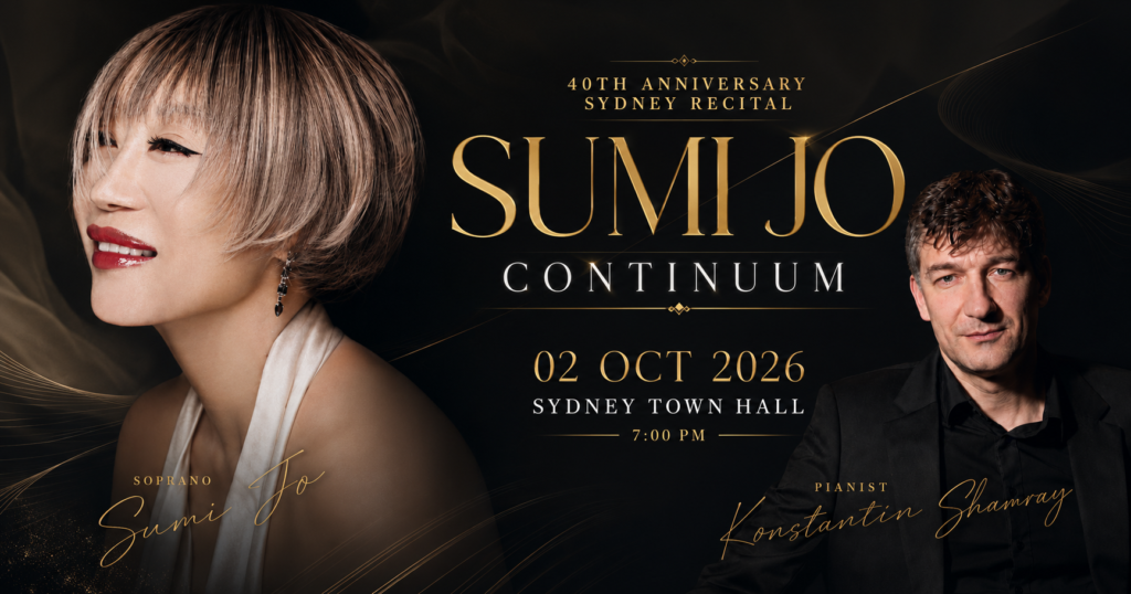 Sumi Jo 40th Anniversary Sydney Recital with pianist Konstantin Shamray at Sydney Town Hall on 2 October 2026.
