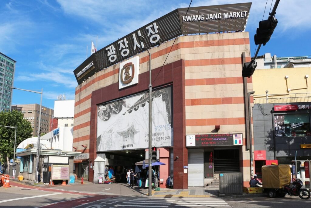 Entrance of Gwangjang Market in Seoul, a traditional market featured on Day 2 of the K-Culture Tour Seoul 2026.
